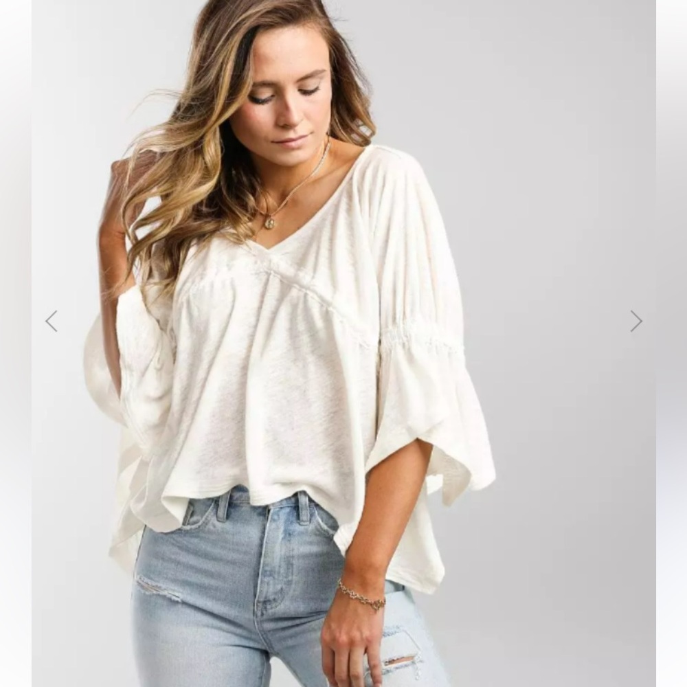 Free People Cream Knit Top